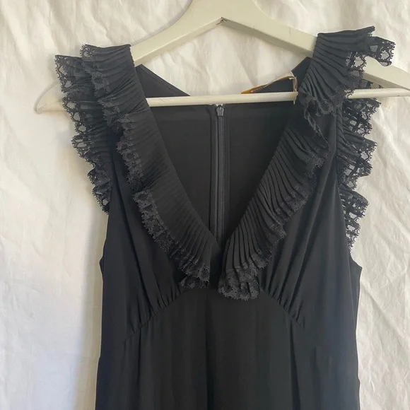 Zimmermann Black Ruffle Maxi Dress Quiet Luxury Pleated Gown Size 0 NEW - Picture 15 of 16